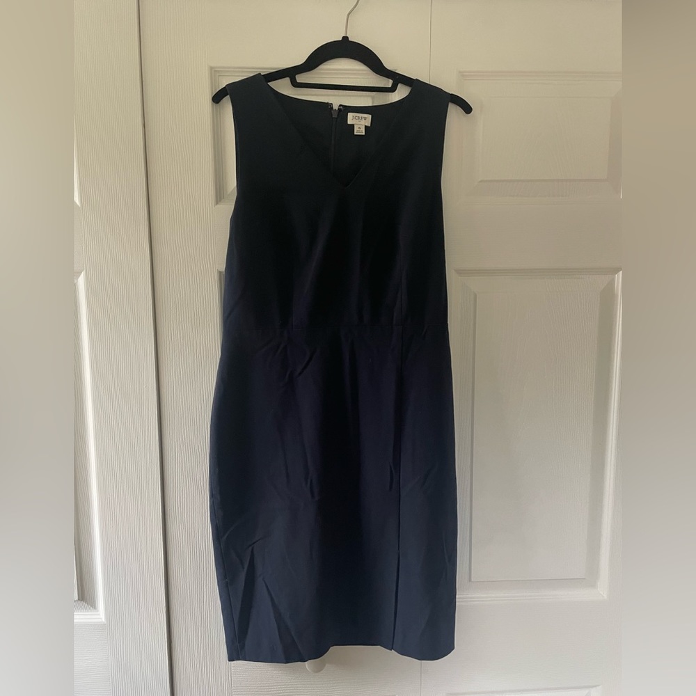 JCrew Navy v neck suit dress